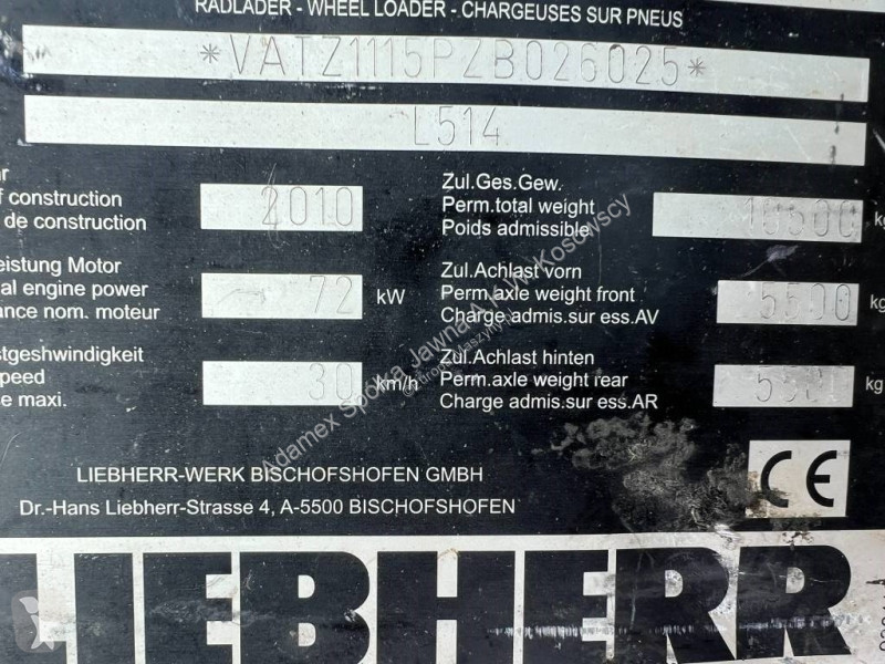 Pá carregadora Liebherr L 514