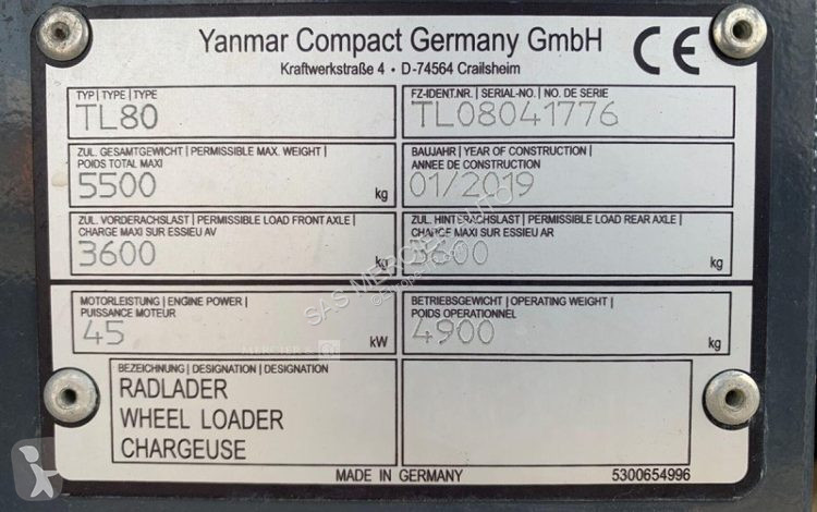Shovel Yanmar chargeuse articulee diesel