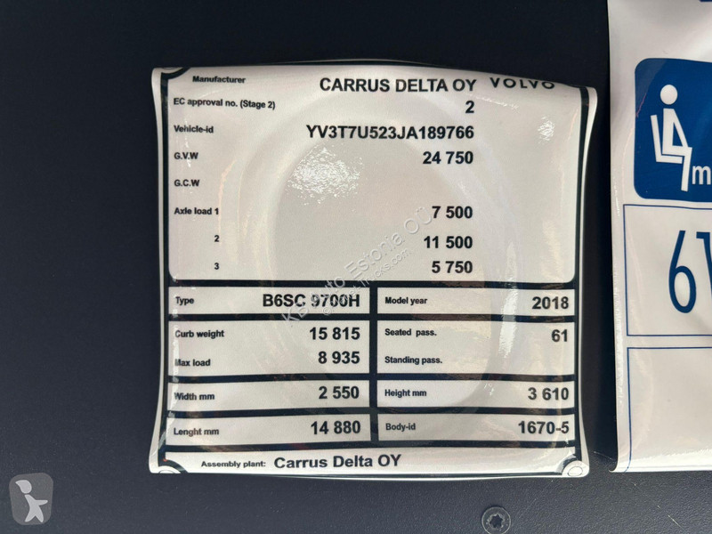 Autocar Volvo B8R H 6x2*4 61 SEATS / AC /...