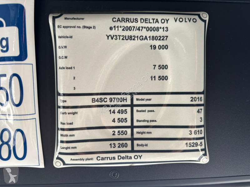 Autocar Volvo B11R H 4x2 EURO 6 / AC /...