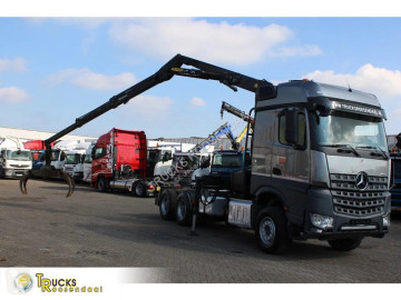 Влекач Mercedes Arocs 2858 + PALFINGER Z15 (2022) + 6X4 + FOREST/WOOD/METAL EDITION