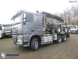 Traktor DAF XF105 XF 105.510 + Loglift F281S83 crane / timber truck + dolly brugt