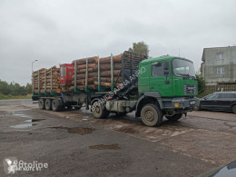 Vrachtwagencombinatie MAN 19.414, 4x4 tweedehands houtvrachtwagen