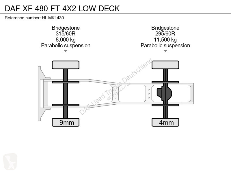 Nyergesvontató DAF 480 FT LOW DECK 4X2