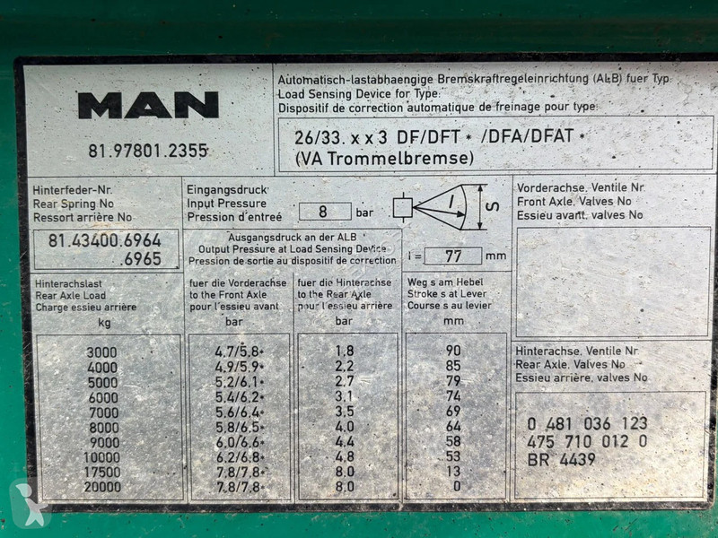 جرار MAN 27 .463 Tractor 6x6 Manual Gearbox ull...