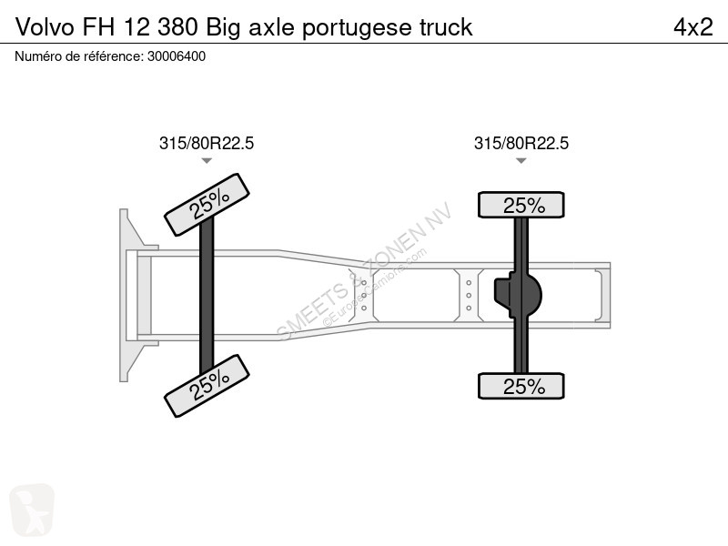 Tracteur Volvo 380 Big axle portugese truck