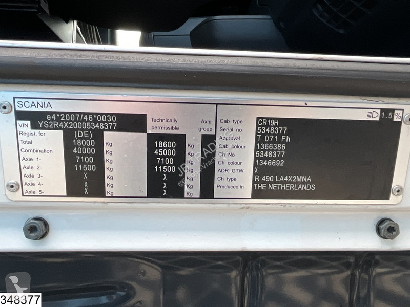 Tractor Scania R 490 EURO 6, ADR, Retarder, TO