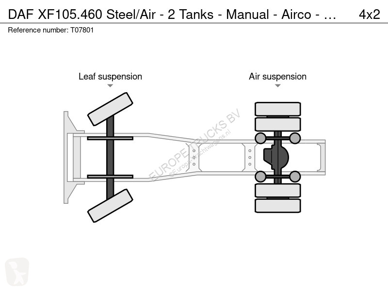 جرار DAF 460 Steel/Air - 2 Tanks - Manual -...