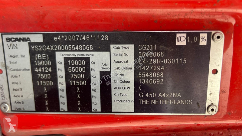 Trekker Scania G 450 (RETARDER / BEGIAN TRUCK /...