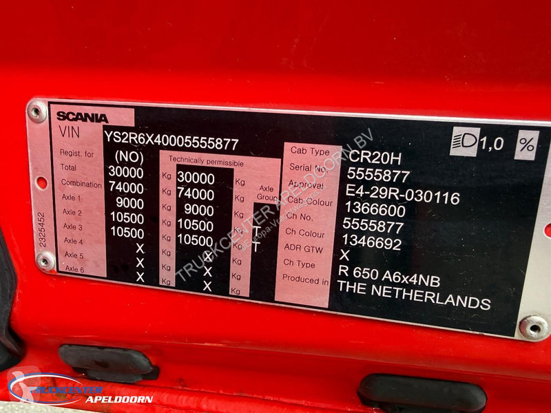 Cabeza tractora Scania R650 V8 NS 74 Tons, 6x4,...