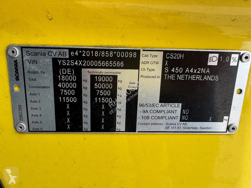 Tahač Scania S450 NGS 4X2 EURO 6 RETARDER...