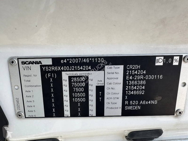 Tractor Scania R520 V8 NS 6X4 EURO 6