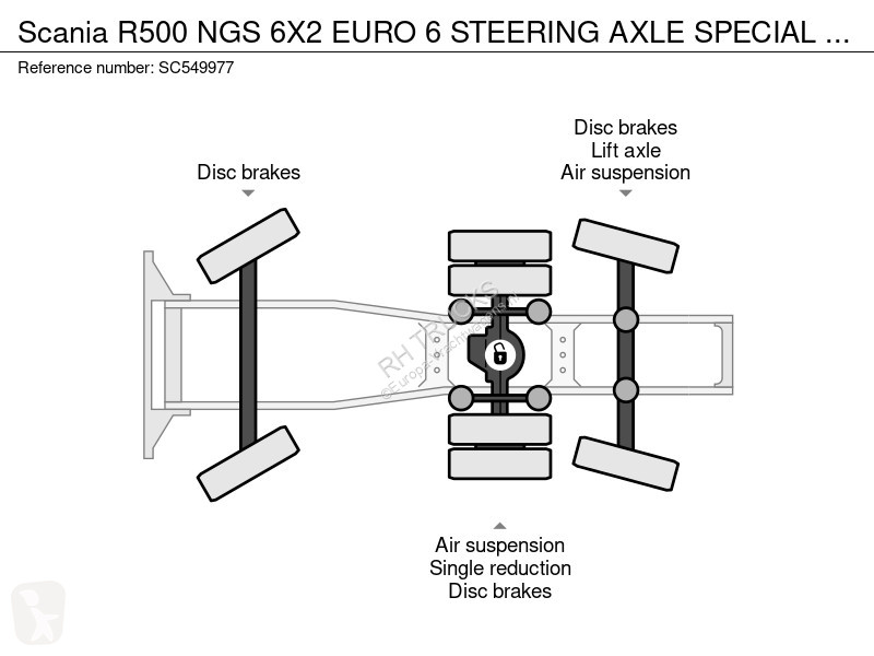 Traktor Scania R500 NGS 6X2 EURO 6 STEERING AXE...