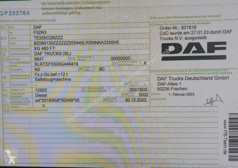 Cabeza tractora DAF 480 FT*Standklima*ZF...