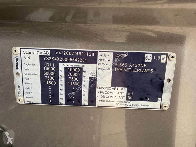 Scania S660 V8 NS / Retarder / Full Air / 2x...