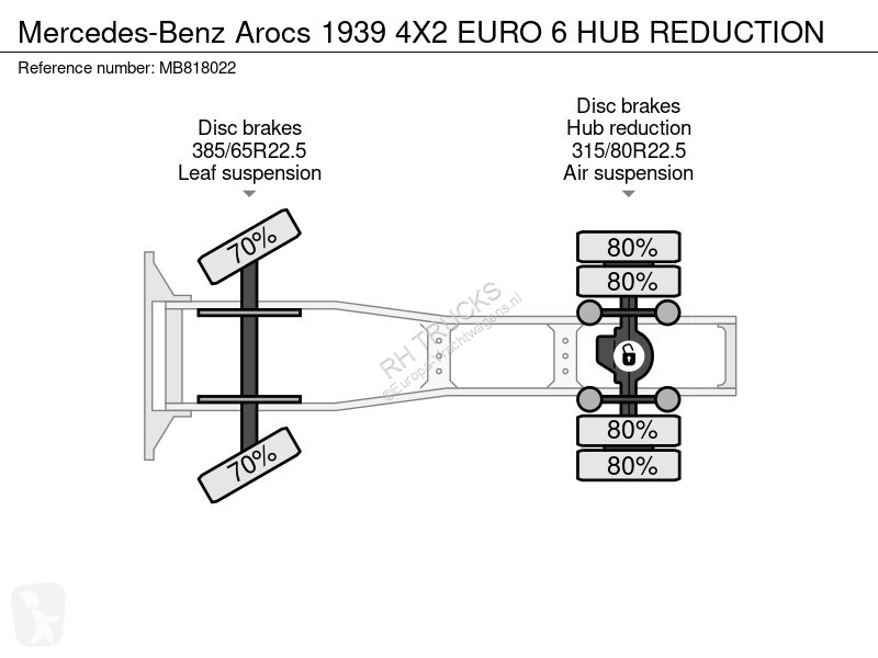 Traktor Mercedes 1939 4X2 EURO 6 HUB REDUCTION