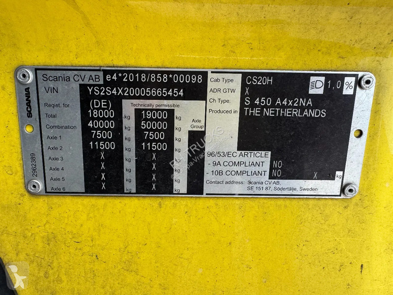 Tractor Scania S450 NGS 4X2 EURO 6 RETARDER...