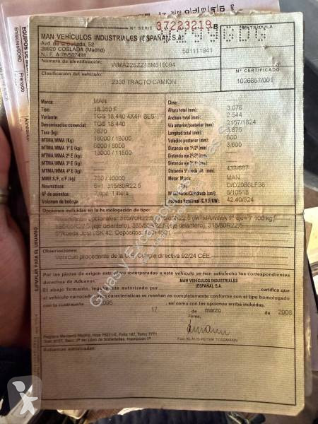 Cabeza tractora MAN 18.440 LX
