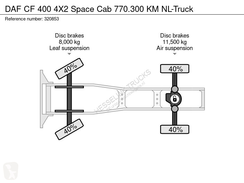 Tahač DAF 400 4X2 Space Cab 770.300 KM NL-Truck
