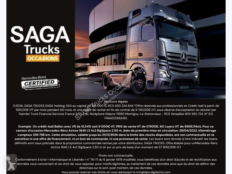 Tahač Mercedes 1845 LS 4x2 BigSpace 2.50M