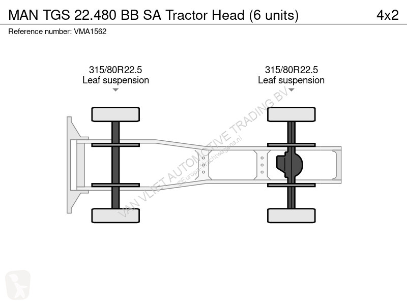جرار MAN 22.480 BB SA Tractor Head (6 units)