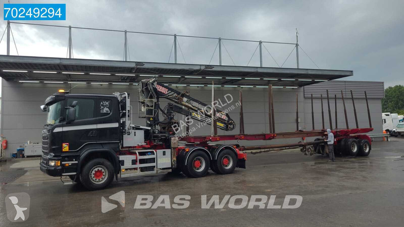 Traktor Scania 580 6X4 Holz Kran Diebolt D28...