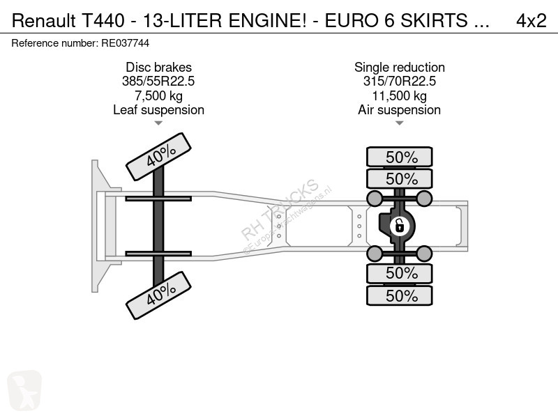 Traktor Renault T440 - 13-LITER ENGINE! - EURO...