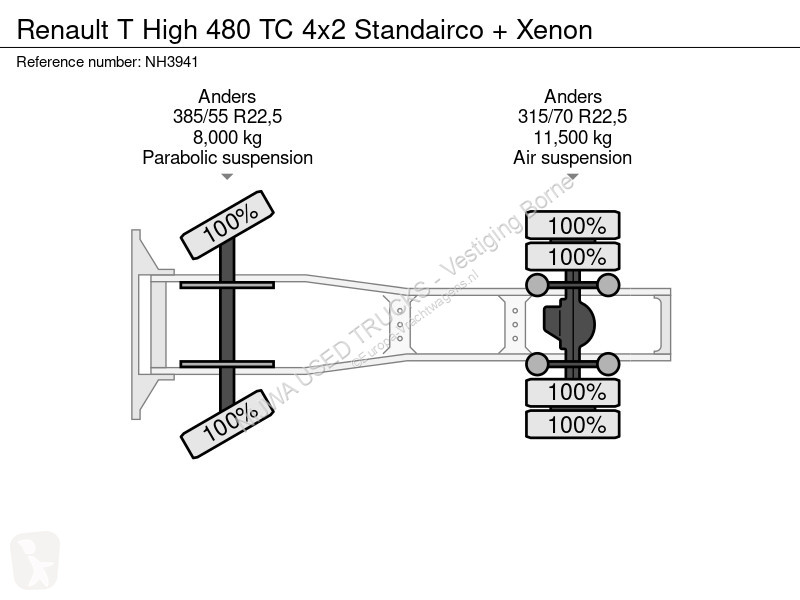 جرار Renault T High 480 TC 4x2 Standairco + Xenon