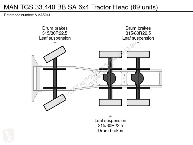 جرار MAN 33.440 BB SA 6x4 Tractor Head (89 units)