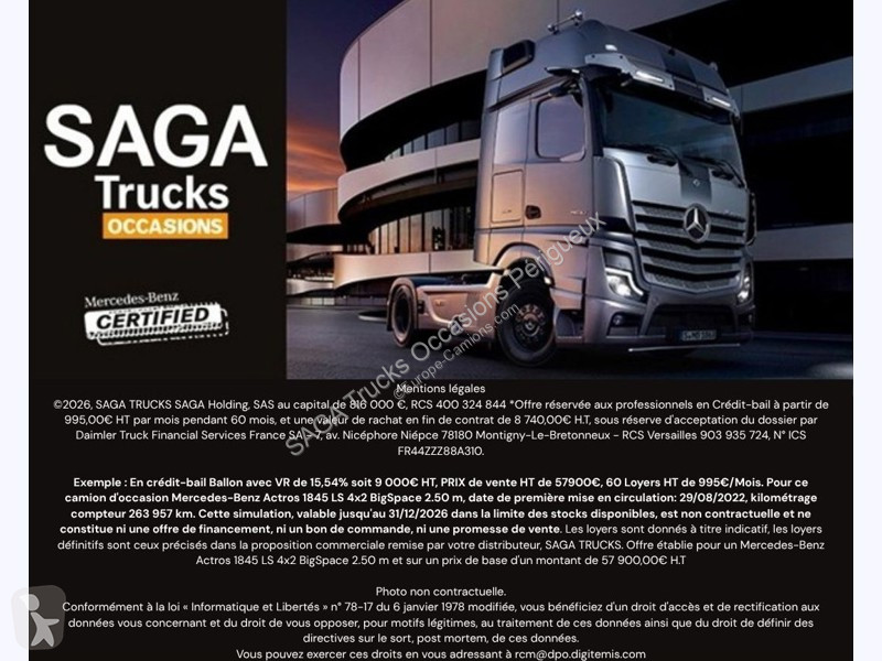 Mercedes 1845 LS 4x2 BigSpace 2.50M tractor unit