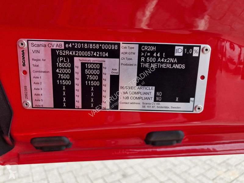 جرار Scania R500 NS - retarder - 4x2 - steel /...