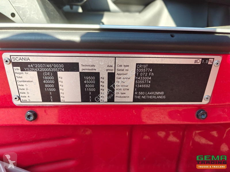 Тягач Scania R580 V8 4x2 Topine Euro6 -...