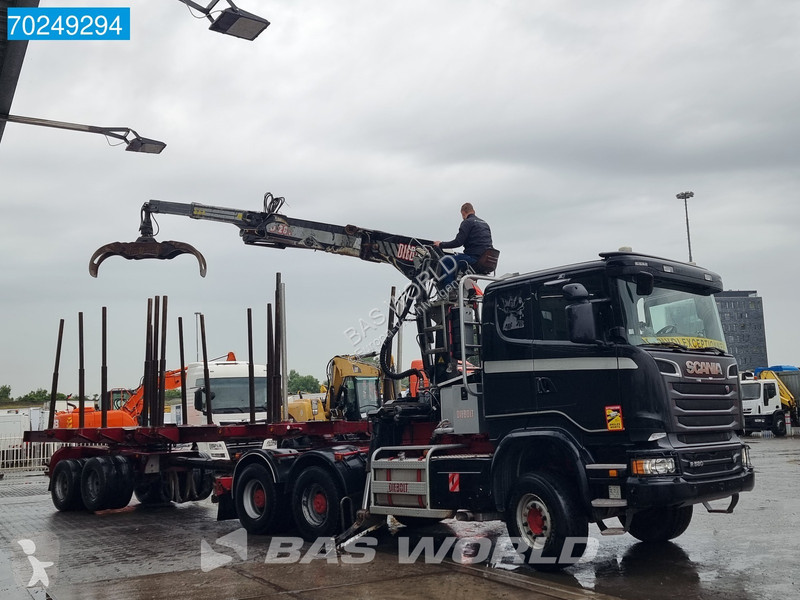 Traktor Scania 580 6X4 Holz Kran Diebolt D28...
