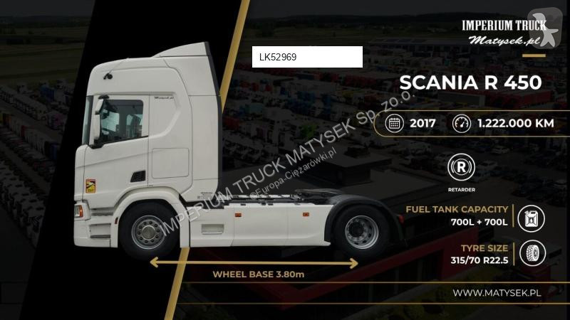 Tahač Scania R 450 / RETARDER / ZBIORNIKI: 1...