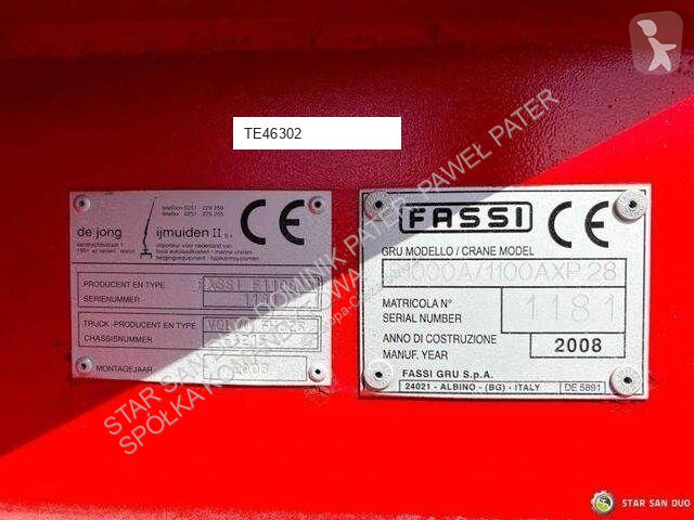 Tractor Volvo FH 480 8x2 FASSI F1100AXP Crane