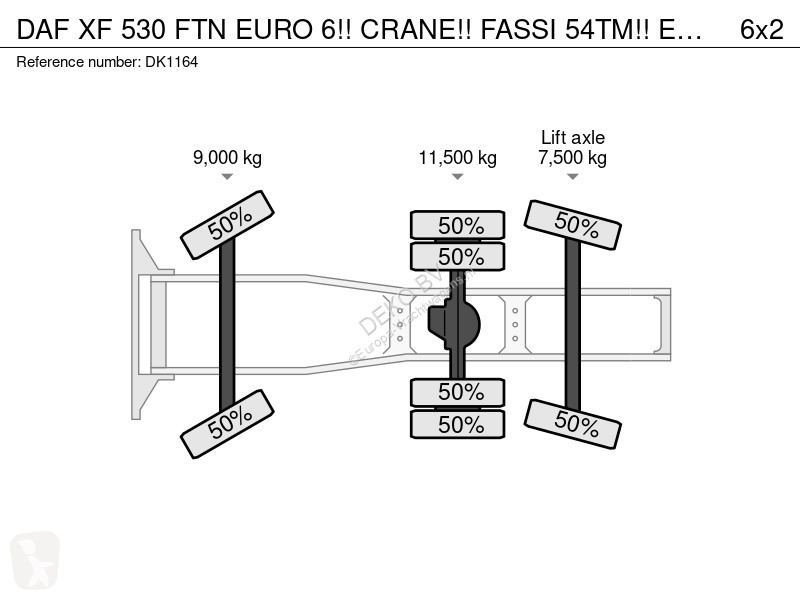 جرار DAF 530 FTN EURO 6!! CRANE!! FASSI 54TM!!...