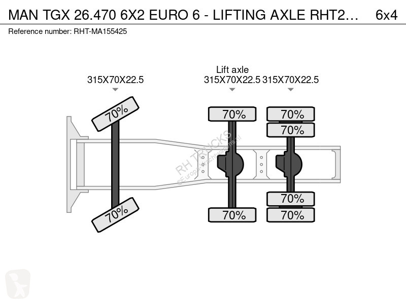 جرار MAN 26.470 6X2 EURO 6 - LIFTING AXLE