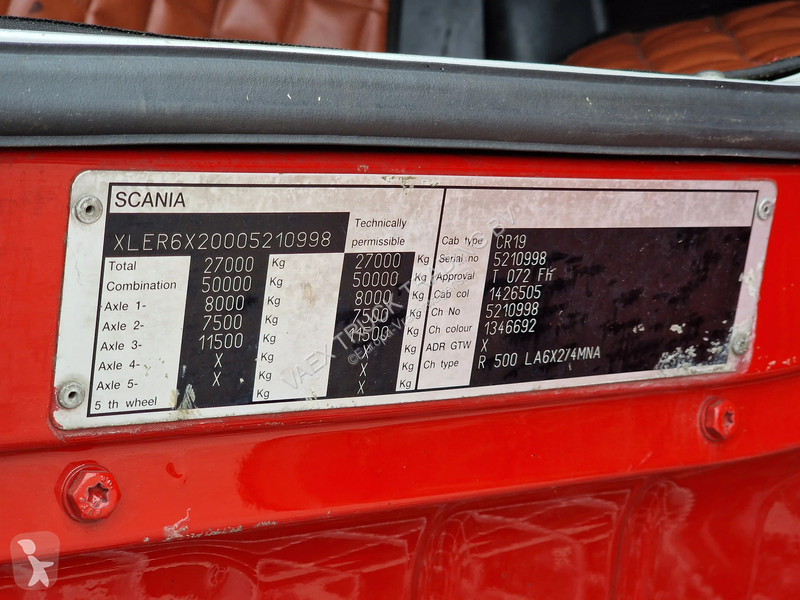 Cabeza tractora Scania R 500 A 6X2/4 Topline -...