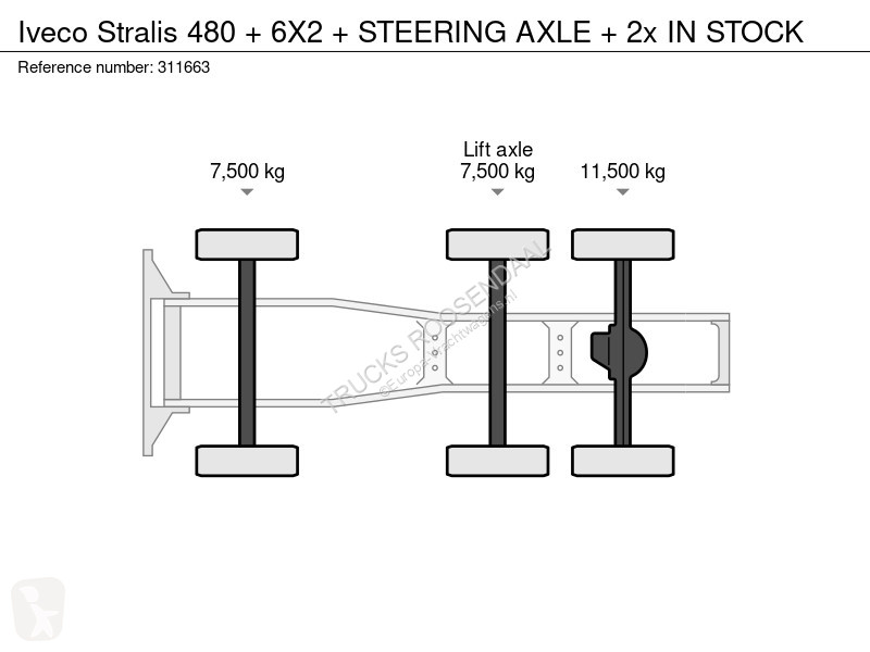 Traktor Iveco 480 + 6X2 + STEERING AXLE + 2x IN...