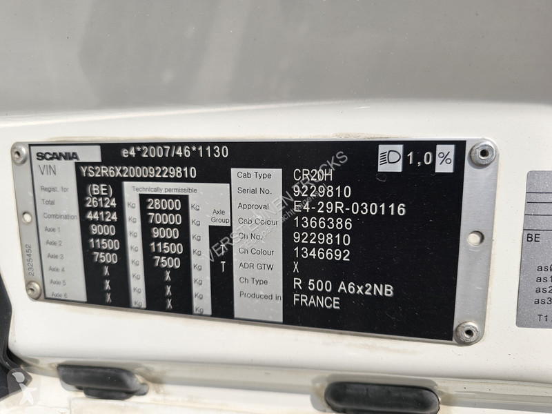 Tahač Scania R500 6x2 / RETARDER / PAFINGER...