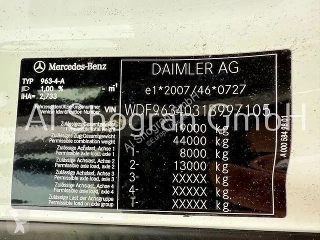 جرار Mercedes 1845 Kipphydraulik / Voll Luft /...