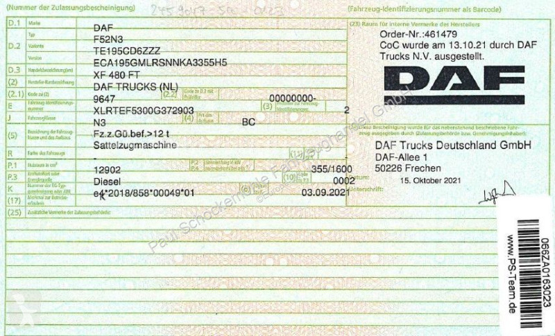 Nyergesvontató DAF 480 FT*Blatt/Luft*ALCOA