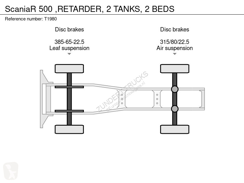 Nyergesvontató Scania 500 ,ETADE, 2 TANKS, 2 BEDS