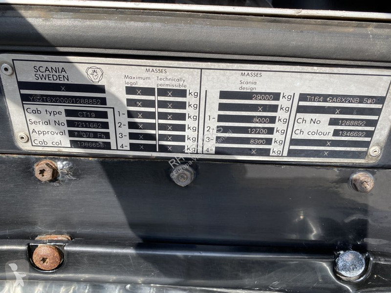 Traktor Scania T164-580 V8 6X2 + RETARDER +...
