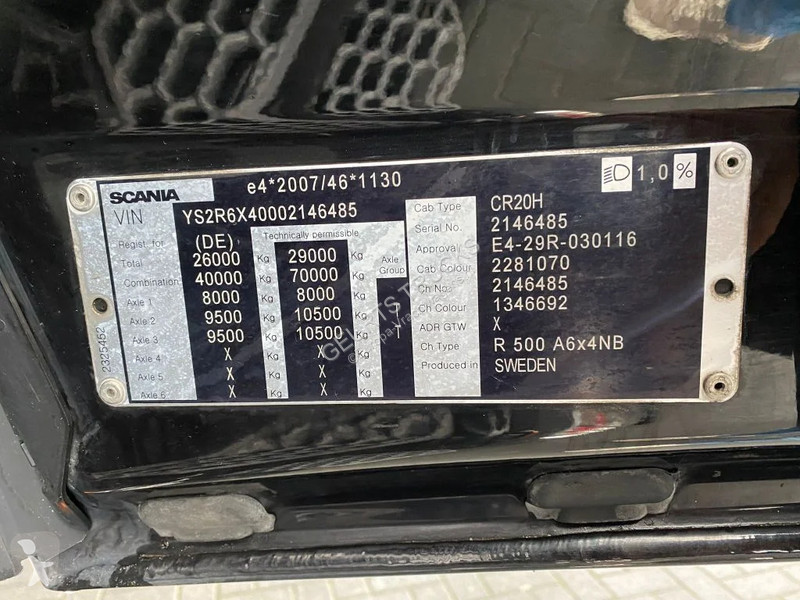 جرار Scania R500 NS 6X4 TREKKER/TRACTOR/SZM EURO 6