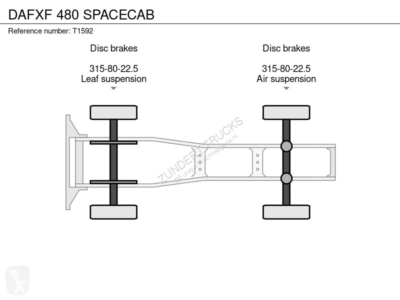 Tracteur DAF 480 SPACECAB