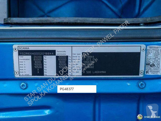 Влекач Scania R500 6x4 PALFINGER PK 44002 Crane...