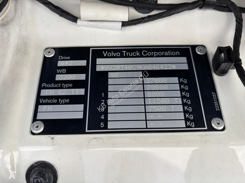 Cabeza tractora Volvo FH500 6x2 PTO / GLOBE XL...