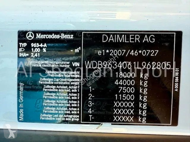 Tractor Mercedes 1845 BigSpace / Mega Voll Luft...