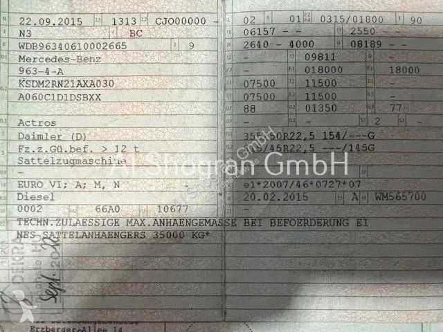 Tractor Mercedes 1843 GigaSpace/Retarder/Mega...